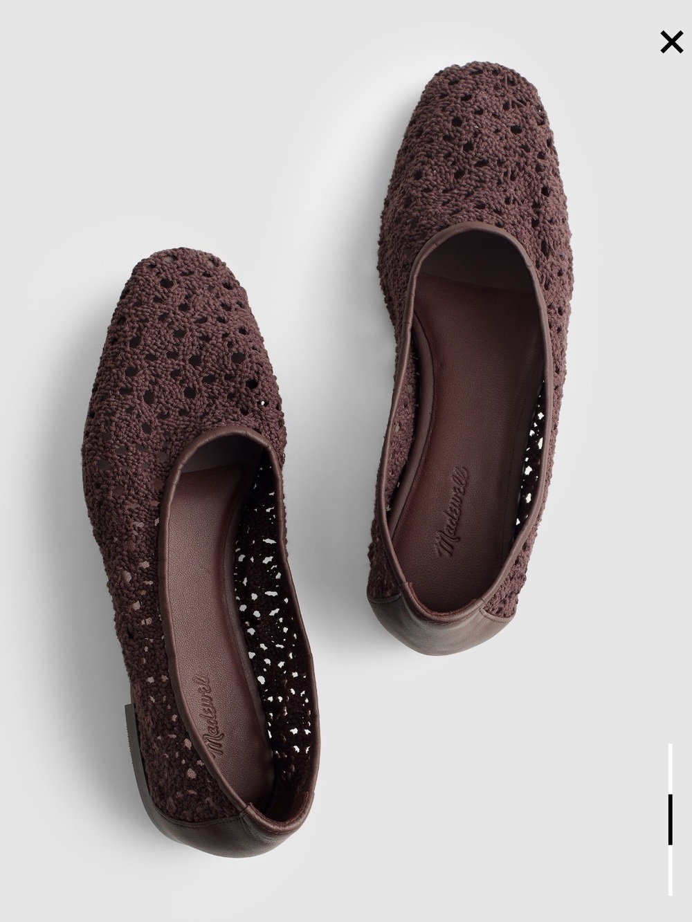 Madewell The Mylie Glove Flat in Crochet Brown NEW